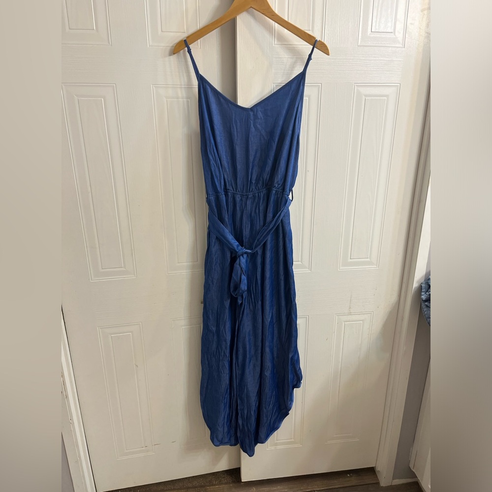 Blue Chambray Plus Size Romper